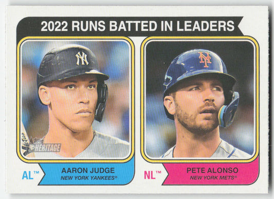 2023 Topps Heritage #203 2022 RBI Leaders (Aaron Judge / Pete Alonso) 1209