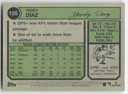 2023 Topps Heritage #125 Yandy Díaz Tampa Bay Rays 1217