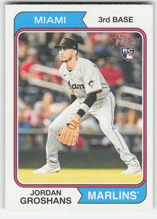 2023 Topps Heritage #123 Jordan Groshans Miami Marlins Rookie 1226