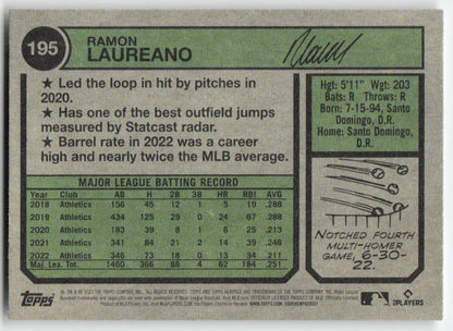 2023 Topps Heritage #195 Ramon Laureano Oakland Athletics 1228