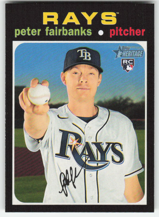 2020 Topps Heritage #640 Peter Fairbanks Tampa Bay Rays Rookie 1240