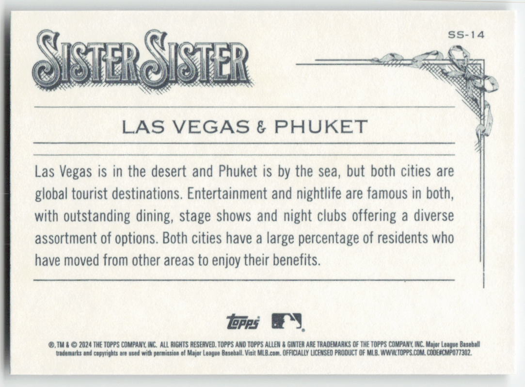 2024 Topps Allen & Ginter #SS-14 Las Vegas / Phuket Sister Sister 1244