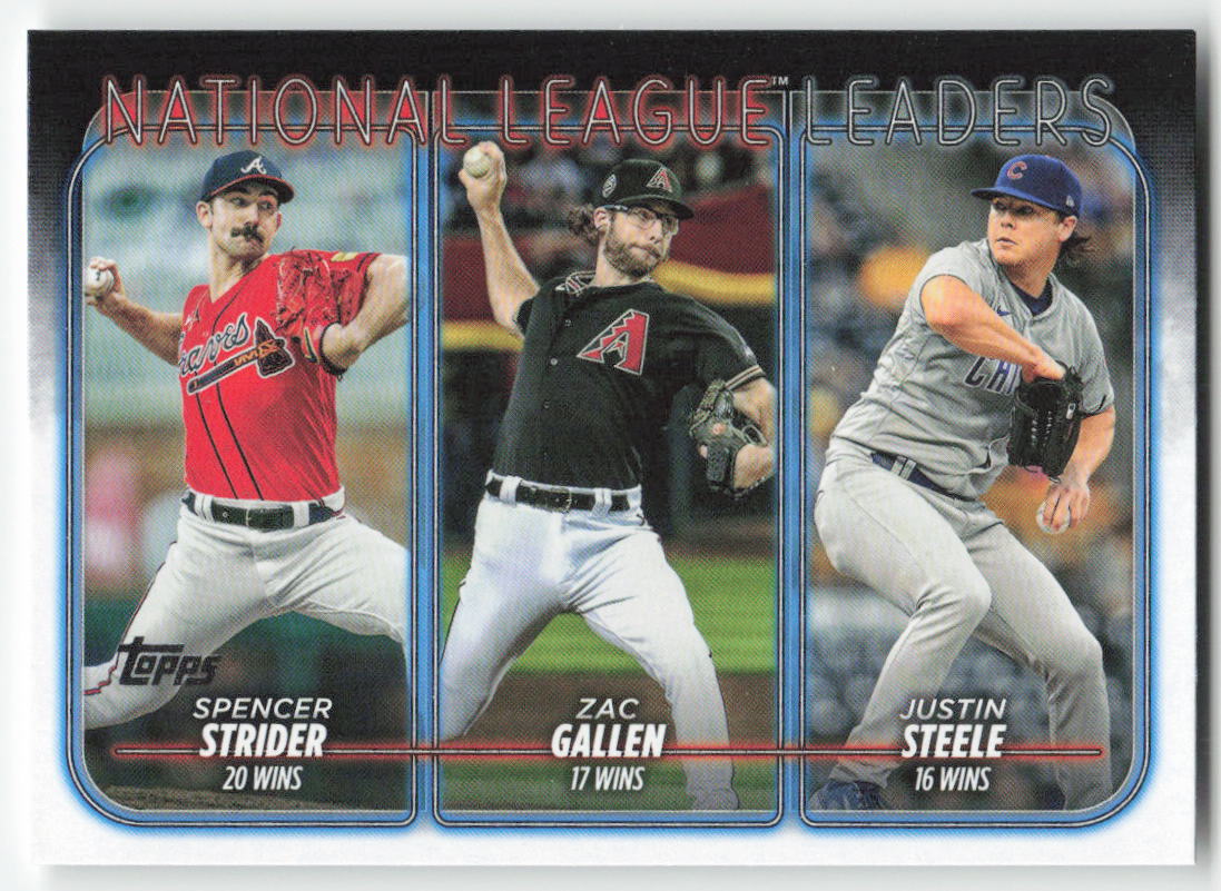 2024 Topps #309 NL Leaders Wins (Strider / Zac Gallen / Steele) 1247