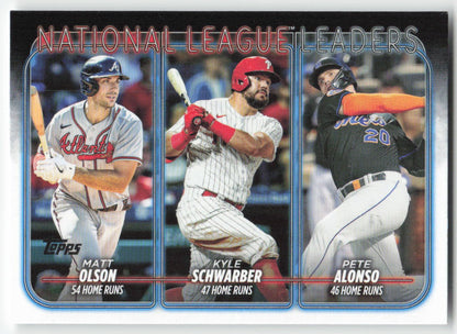 2024 Topps #260 NL Leaders Home Runs (Matt Olson / Schwarber / Alonso) 1248