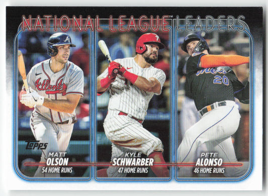 2024 Topps #260 NL Leaders Home Runs (Matt Olson / Schwarber / Alonso) 1248