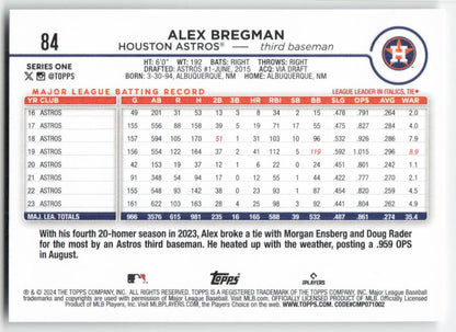2024 Topps #84 Alex Bregman Houston Astros 1249