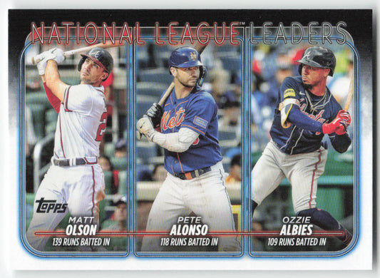 2024 Topps #293 NL Leaders Runs Batted In (Olson / Pete Alonso / Albies) 1251