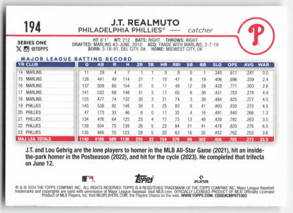 2024 Topps #194 J.T. Realmuto Philadelphia Phillies 1253