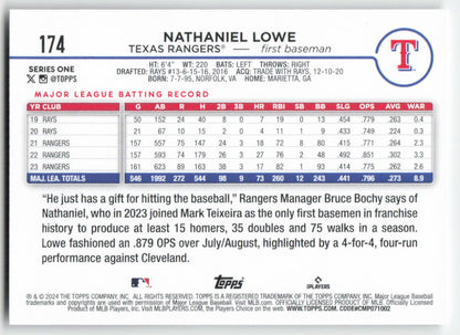2024 Topps #174 Nathaniel Lowe Texas Rangers 1256