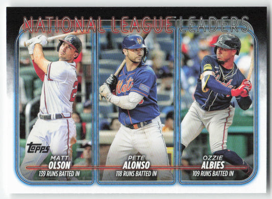 2024 Topps #293 NL Leaders Runs Batted In (Olson / Alonso / Ozzie Albies) 1261