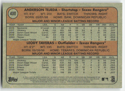 2021 Topps Heritage #400 Rangers 2021 Rookie Stars (Tejeda / Taveras) 1276