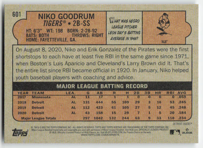 2021 Topps Heritage #601 Niko Goodrum Detroit Tigers 1279