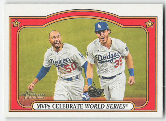 2021 Topps Heritage #CC-1 Betts / Bellinger Combo Cards Los Angeles Dodgers 1280