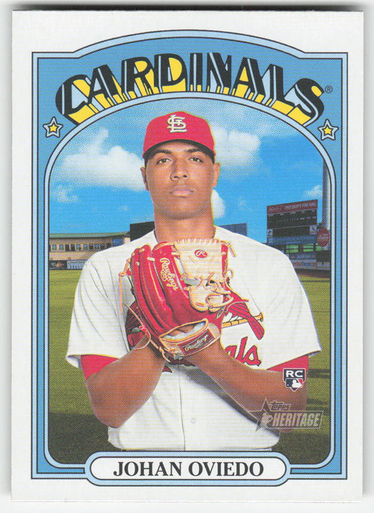 2021 Topps Heritage #661 Johan Oviedo St. Louis Cardinals Rookie 1283