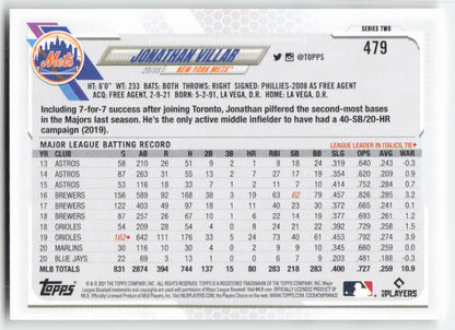 2021 Topps #479 Jonathan Villar New York Mets 1312
