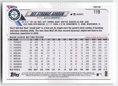 2021 Topps #119 Dee Strange-Gordon Seattle Mariners 1327