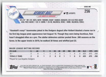 2021 Topps #256 Keibert Ruiz Los Angeles Dodgers Rookie 1328