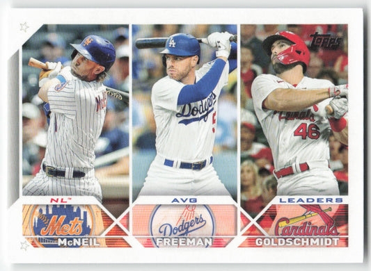 2023 Topps #43 NL AVG Leaders (McNeil / Freddie Freeman / Goldschmidt) 1334