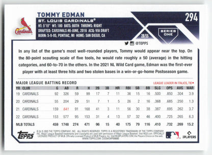 2023 Topps #294 Tommy Edman St. Louis Cardinals 1341