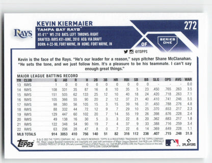 2023 Topps #272 Kevin Kiermaier Tampa Bay Rays 1348