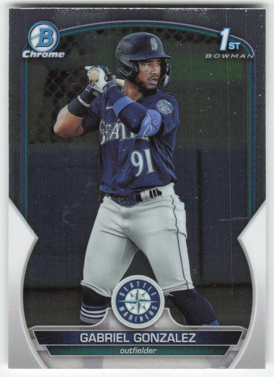 2023 Bowman #BCP-133 Gabriel Gonzalez Chrome Prospects Seattle Mariners 1352