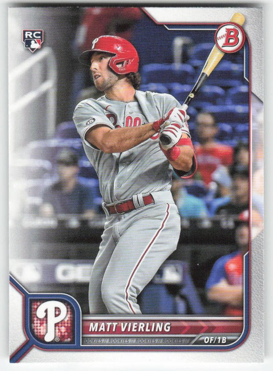 2022 Bowman #89 Matt Vierling Philadelphia Phillies Rookie 1382