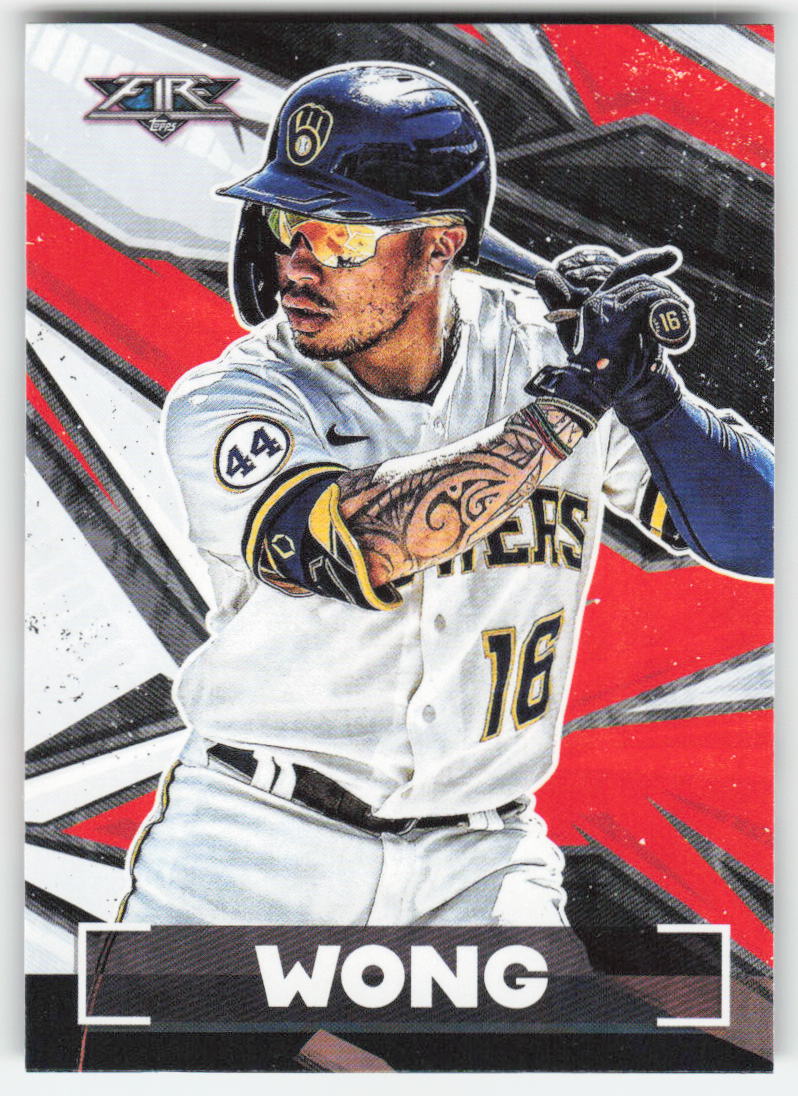 2021 Topps Fire #142 Kolten Wong Milwaukee Brewers 1400