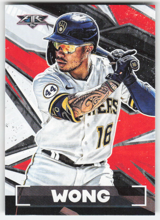 2021 Topps Fire #142 Kolten Wong Milwaukee Brewers 1400