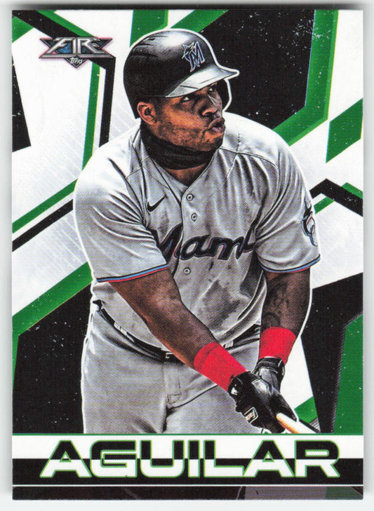 2021 Topps Fire #154 Jesus Aguilar Miami Marlins 1401