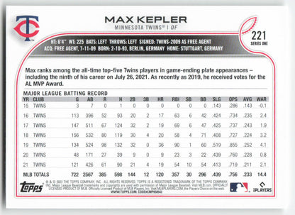 2022 Topps #221 Max Kepler Minnesota Twins 1409