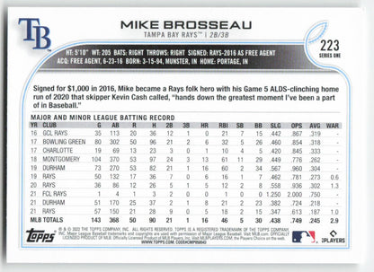 2022 Topps #223 Mike Brosseau Tampa Bay Rays 1414