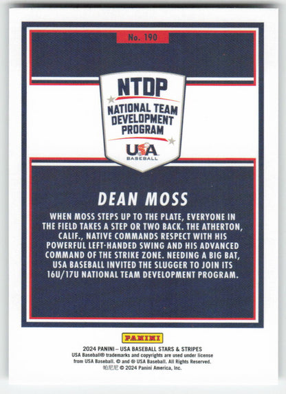 2024 Panini Stars & Stripes USA Baseball #190 Dean Moss 1445