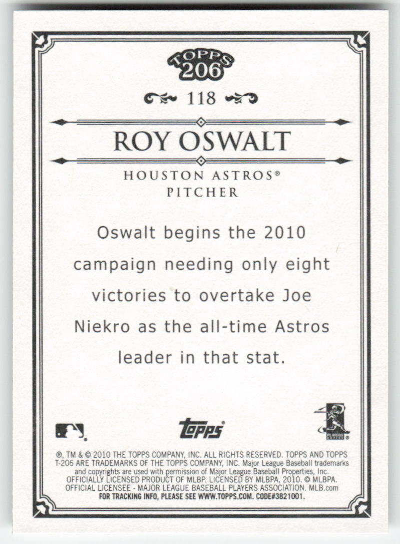 2010 Topps 206 #118 Roy Oswalt Houston Astros 1452