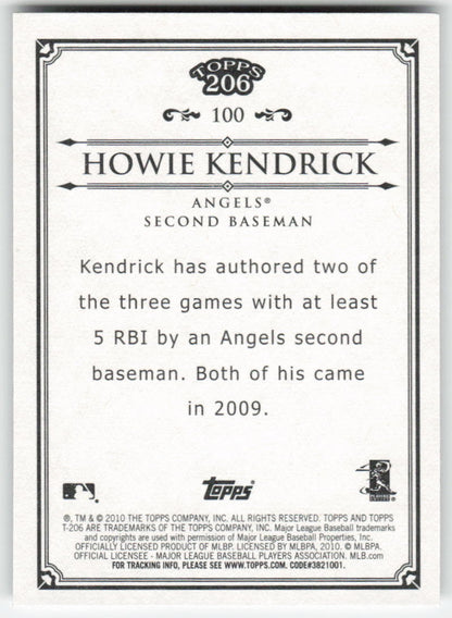 2010 Topps 206 #100 Howie Kendrick Los Angeles Angels 1453