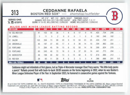 2024 Topps #313 Ceddanne Rafaela Boston Red Sox Rookie 1468