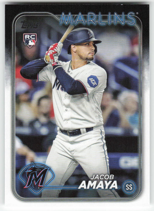 2024 Topps #144 Jacob Amaya Miami Marlins Rookie 1475