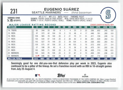 2024 Topps #231 Eugenio Suárez Seattle Mariners 1492