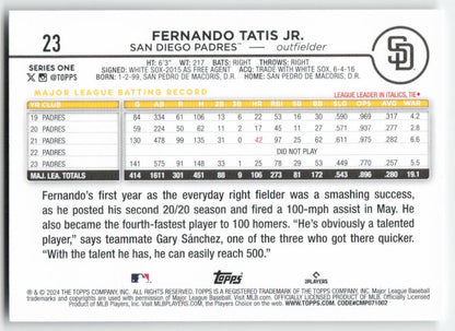 2024 Topps #23 Fernando Tatis Jr. San Diego Padres 1501