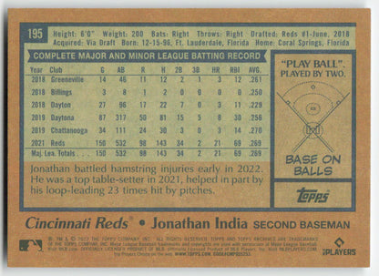 2022 Topps Archives #195 Jonathan India Cincinnati Reds 1503