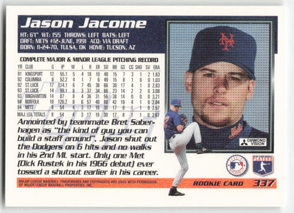 1995 Topps #337 Jason Jacome New York Mets 1510