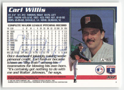 1995 Topps #302 Carl Willis Minnesota Twins 1512