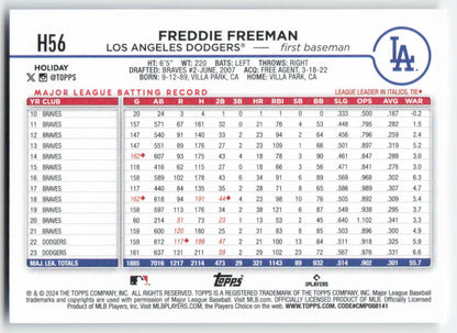 2024 Topps Holiday #H56 Freddie Freeman Los Angeles Dodgers 1561