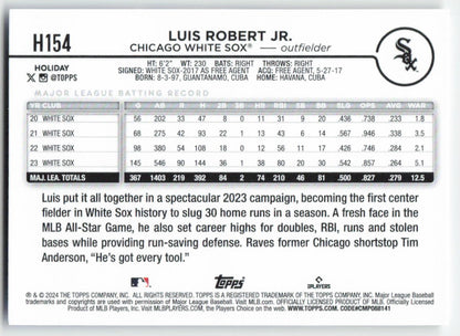 2024 Topps Holiday #H154 Luis Robert Jr. Chicago White Sox 1565