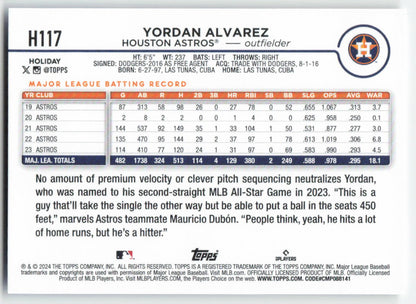 2024 Topps Holiday #H117 Yordan Alvarez Houston Astros 1572