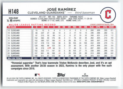 2024 Topps Holiday #H148b José Ramírez Cleveland Guardians 1574