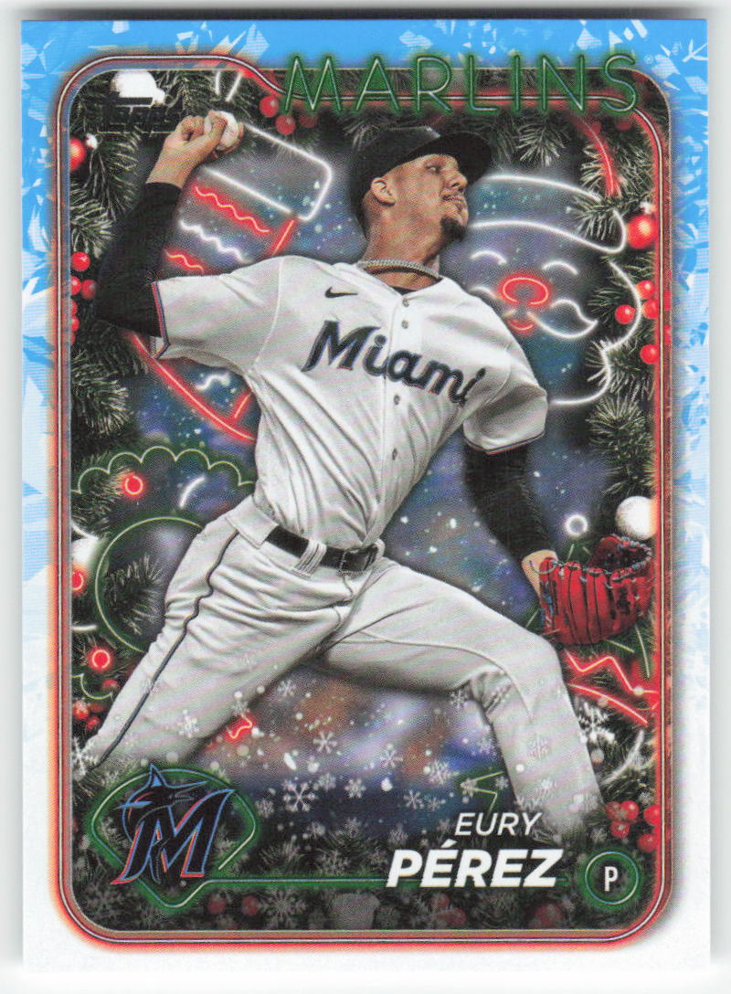 2024 Topps Holiday #H52 Eury Pérez Miami Marlins 1583