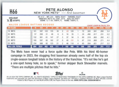 2024 Topps Holiday #H66 Pete Alonso New York Mets 1586