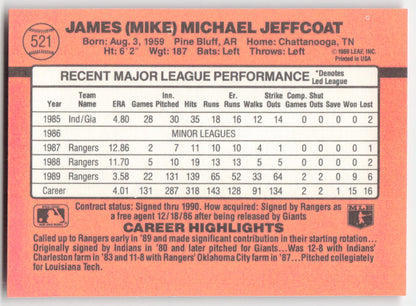 1990 Donruss #521 Mike Jeffcoat Texas Rangers 1644