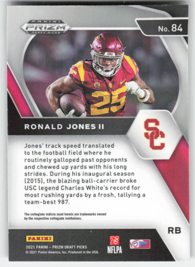 2021 Panini Prizm Draft Picks Collegiate #84 Ronald Jones II USC Trojans 1658