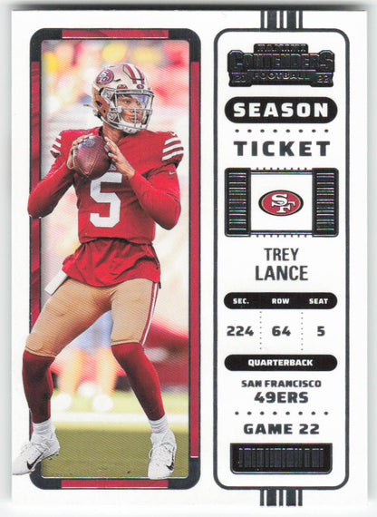 2022 Panini Contenders #82 Trey Lance San Francisco 49ers 1660